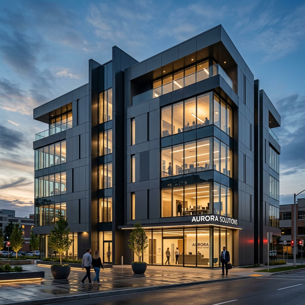 Geometric Facade Cladding installation