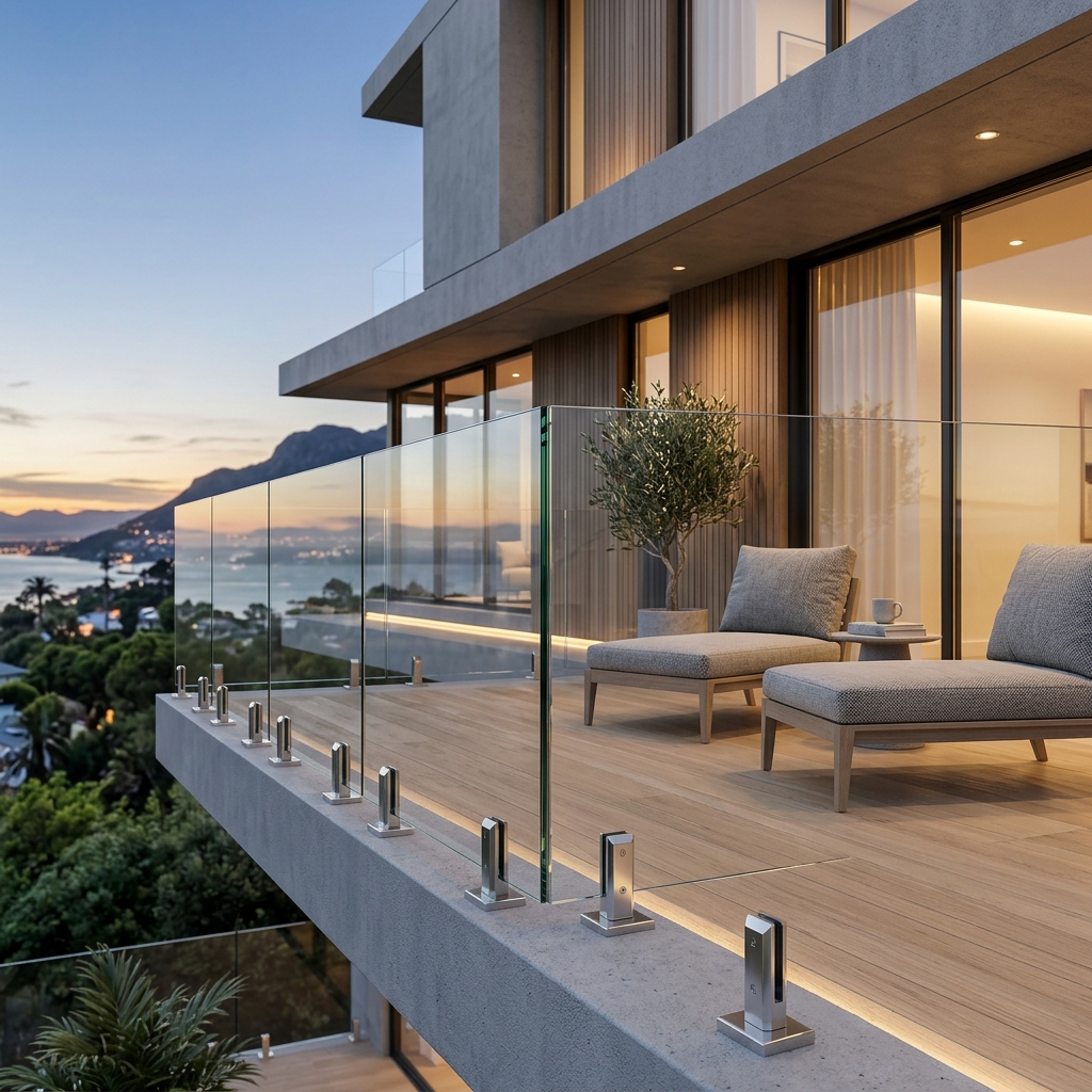 Frameless Spigot Glass Balcony installation